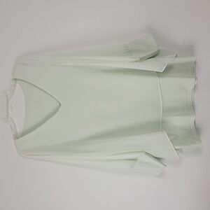 Soft Surroundings Pastel Light Green Chiffon Layered Women's Long Sleeve Top L